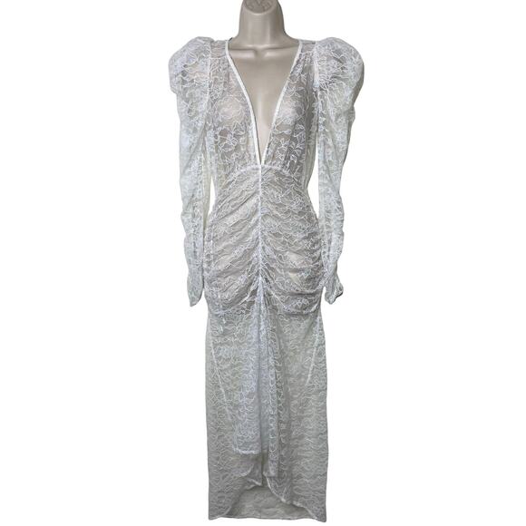 For Love and Lemons white floral lace maxi dress sz XS - Picture 2 of 14